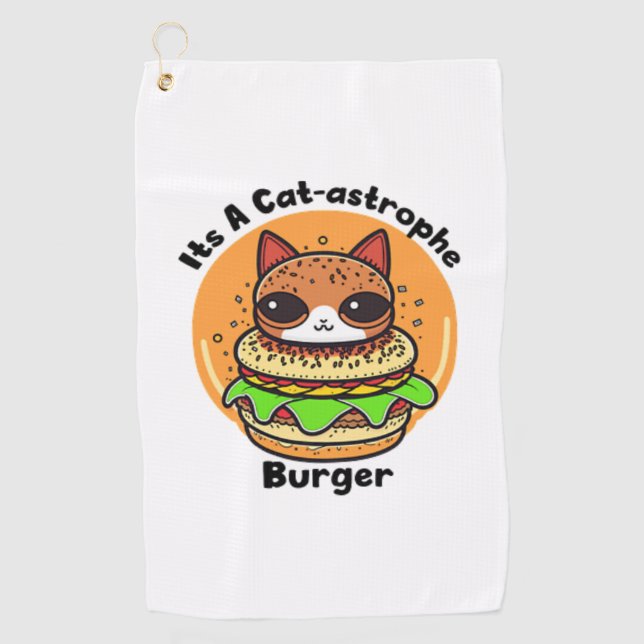 Cat Burger 1 Golf Towel (Front)