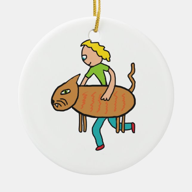 Cat Burglar Ceramic Tree Decoration (Front)