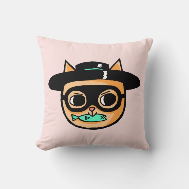 Cat Burglar, Cute Cartoon Cushion (Front)