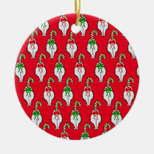 Cat Butt Christmas Ceramic Tree Decoration