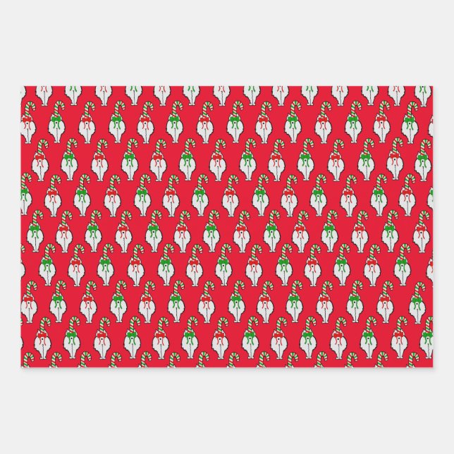 Cat Butt Christmas Wrapping Paper Sheet (Front)