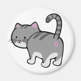 cat butt grey tabby magnet