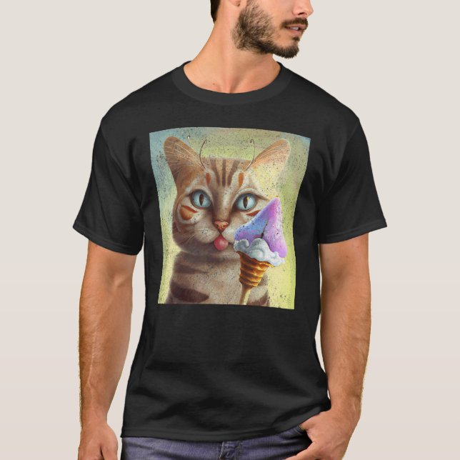 Cat Butterfly Ice Cream T-Shirt (Front)