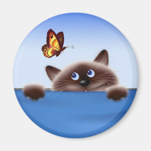 Cat & Butterfly Magnet