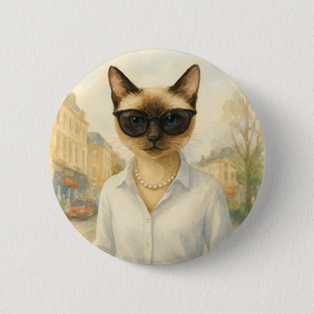 Cat Button Sunglasses for Cat Lover  (Front)