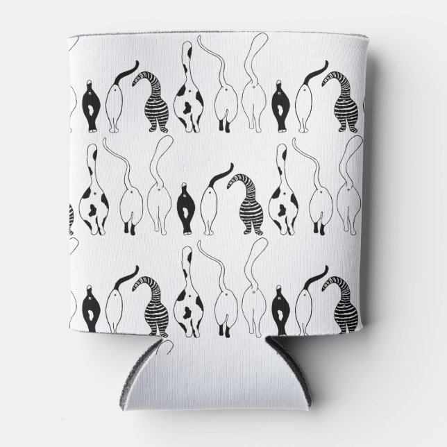 Cat Butts Pattern Can Cooler (Front)