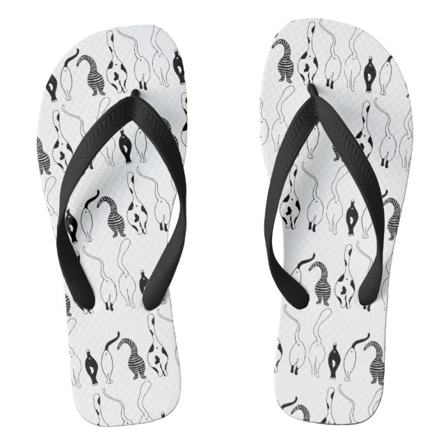Cat Butts Pattern Flip Flops (Footbed)