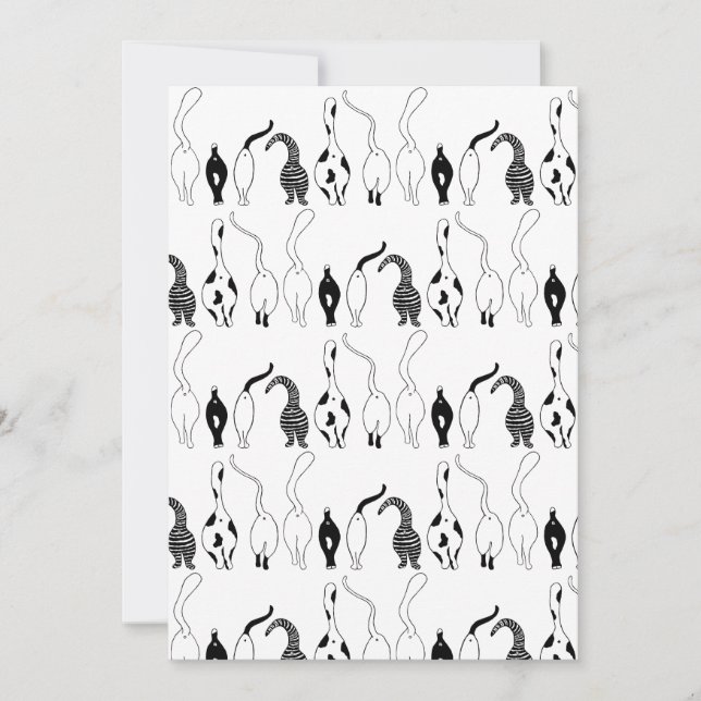 Cat Butts Pattern Holiday Card (Front)