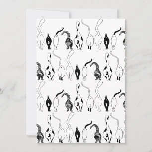 Cat Butts Pattern Invitation