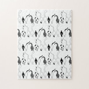 Cat Butts Pattern Jigsaw Puzzle