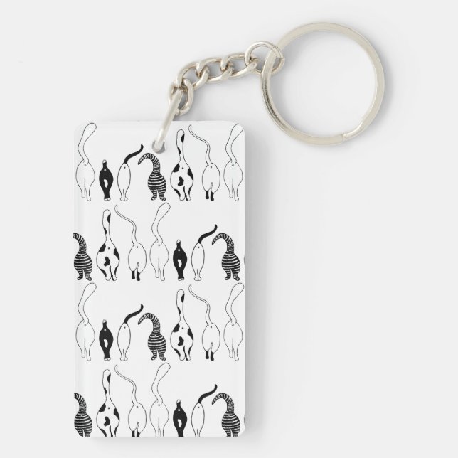 Cat Butts Pattern Key Ring (Back)