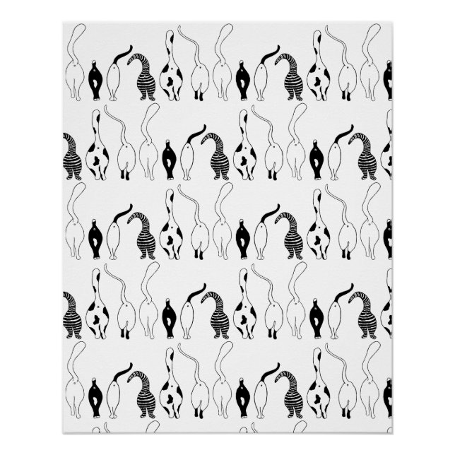 Cat Butts Pattern Poster (Front)