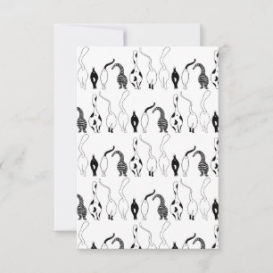 Cat Butts Pattern Thank You Card