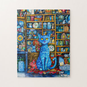 Cat by Colourful Shelf Jigsaw Puzzle