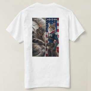 Cat by Day, Patriot by Night – Funny Cat T-Shirt