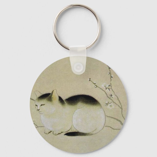 Cat by Hishida Shunso Key Ring (Front)