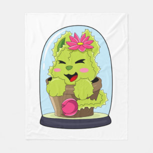 Cat Cactus Fleece Blanket