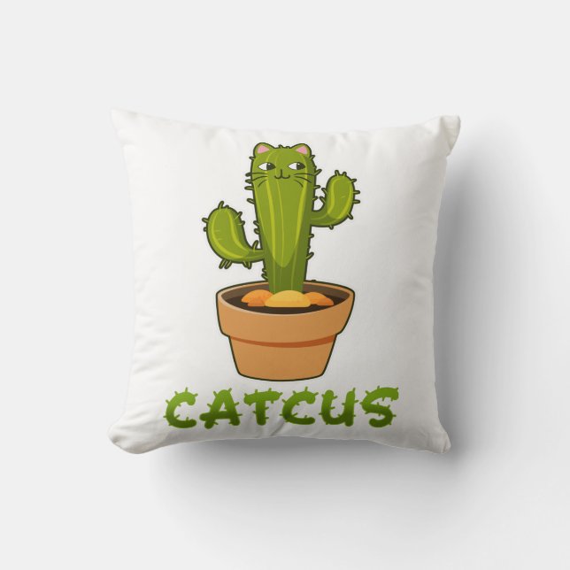 Cat Cactus Pet Plant Cushion (Front)