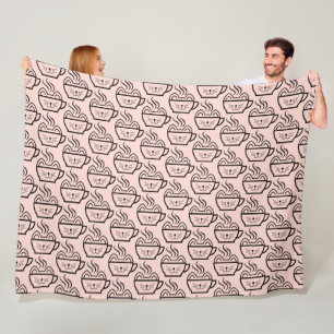 Cat Cafe pattern Fleece Blanket