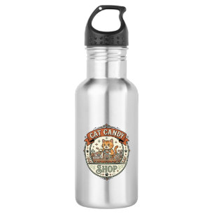 Cat Candy Shop Cat Candy Shop Cat Vintage Vector A 532 Ml Water Bottle