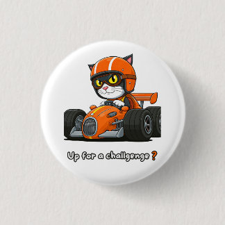 Cat car racing Acrylic Keychain 3 Cm Round Badge