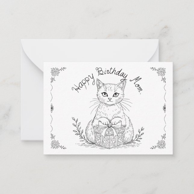 Cat card for mum. (Front)