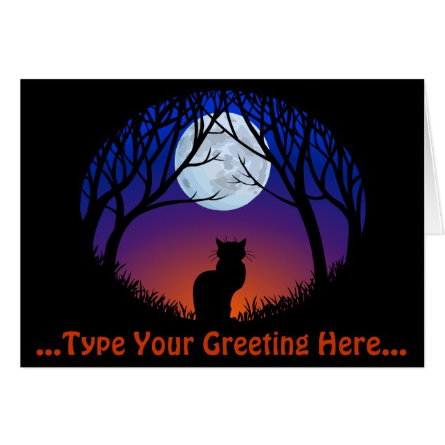 Cat Cards Custom Cat Lover Cards Personalise (Front Horizontal)