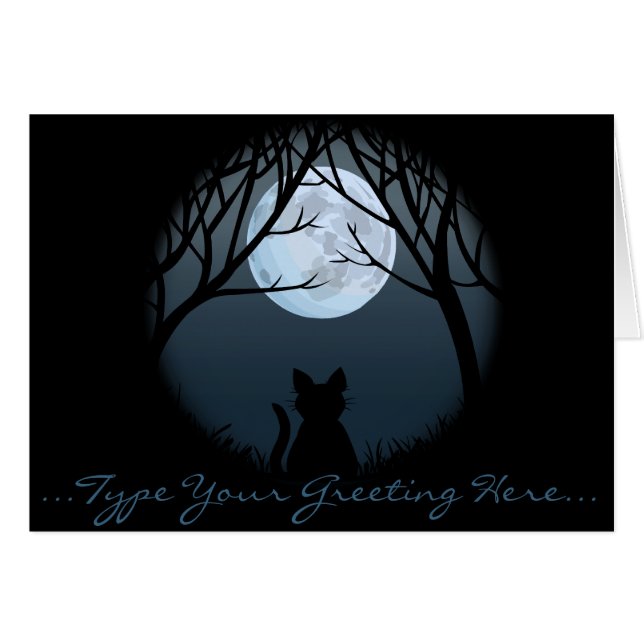 Cat Cards Custom Cat Lover Cards Personalise (Front Horizontal)