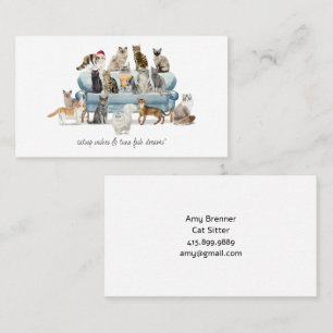 Cat Care Watercolor Business Card