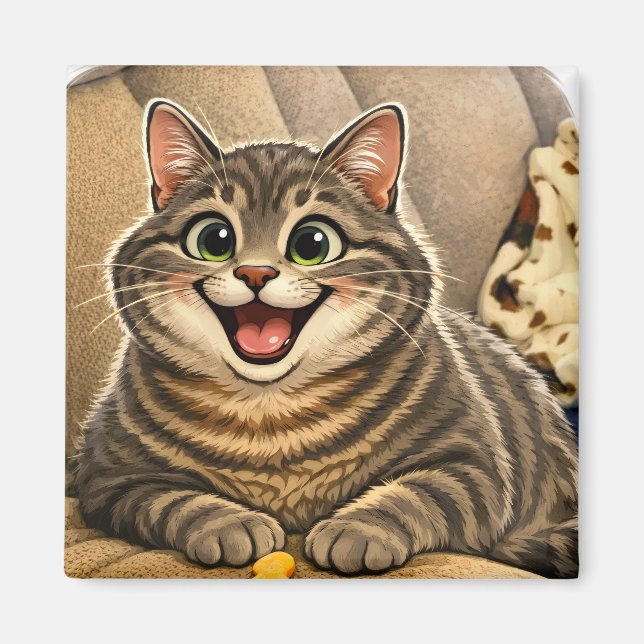 Cat caricature  magnet (Front)