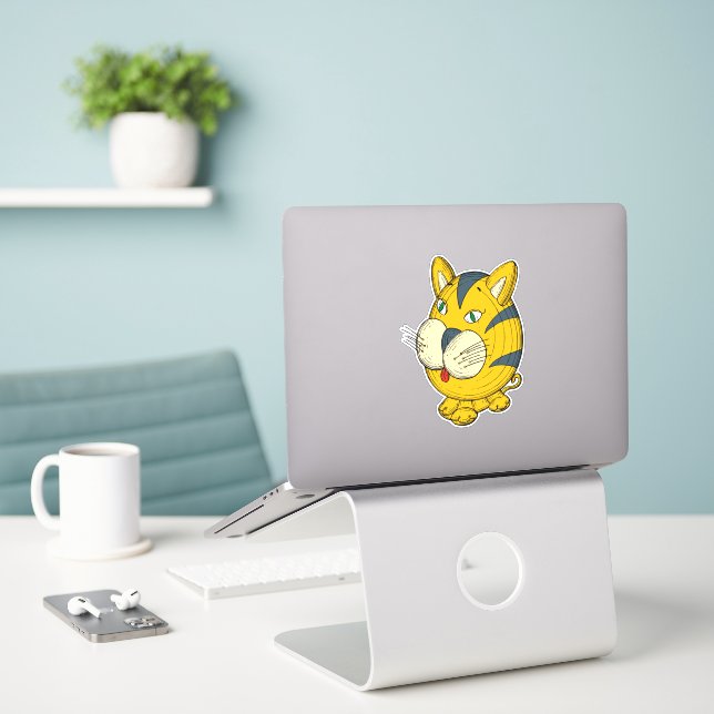 Cat cartoon clipart (Laptop On Desk)