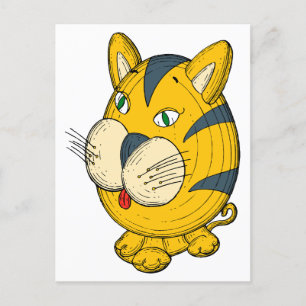 Cat cartoon clipart postcard