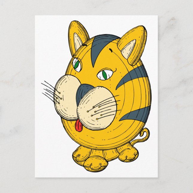 Cat cartoon clipart postcard (Front)