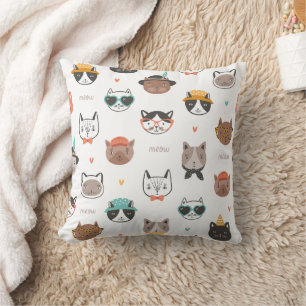 Cat Cartoon Pattern Cushion