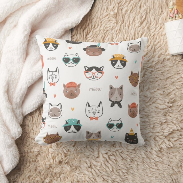 Cat Cartoon Pattern   Cushion (Blanket)