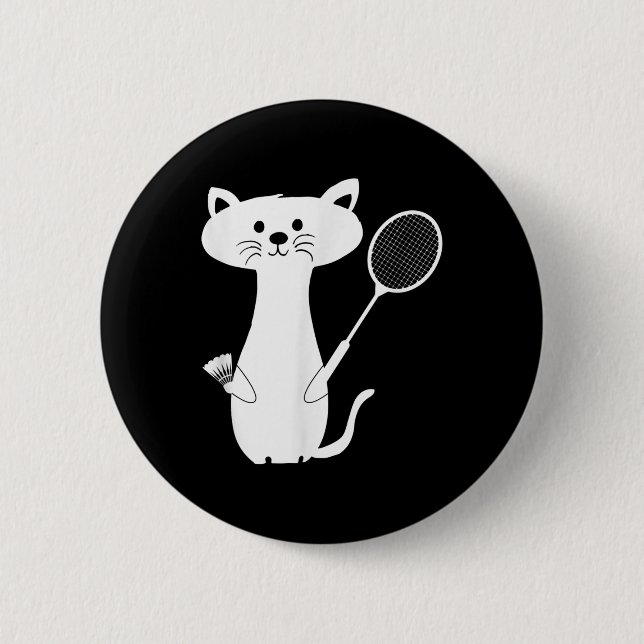 Cat Cat Badminton Shuttle For Men Women Kids  6 Cm Round Badge (Front)