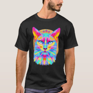 Cat  Cat For Women Men & Kids Colourful Kitty Art T-Shirt