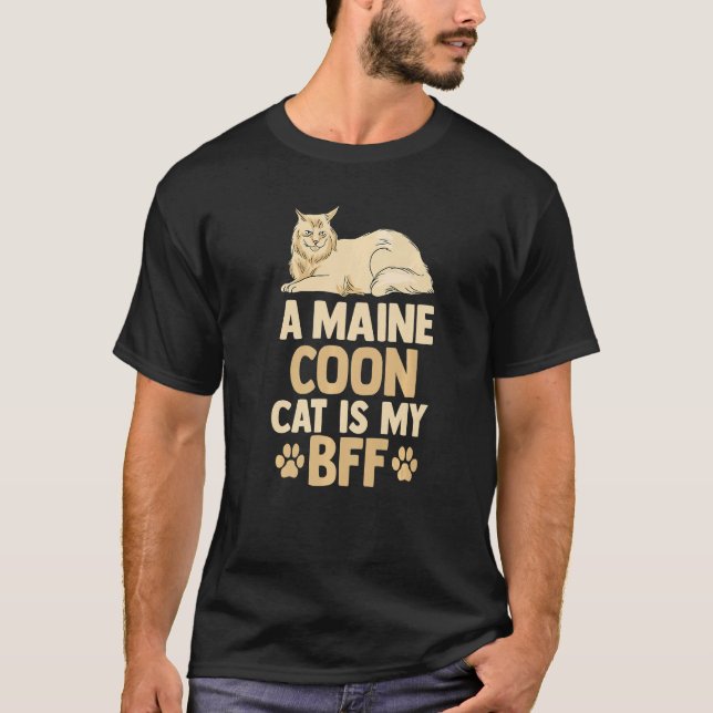 Cat  Cat Mum Dad Retro A Maine Coon Cat Is My BFF T-Shirt (Front)