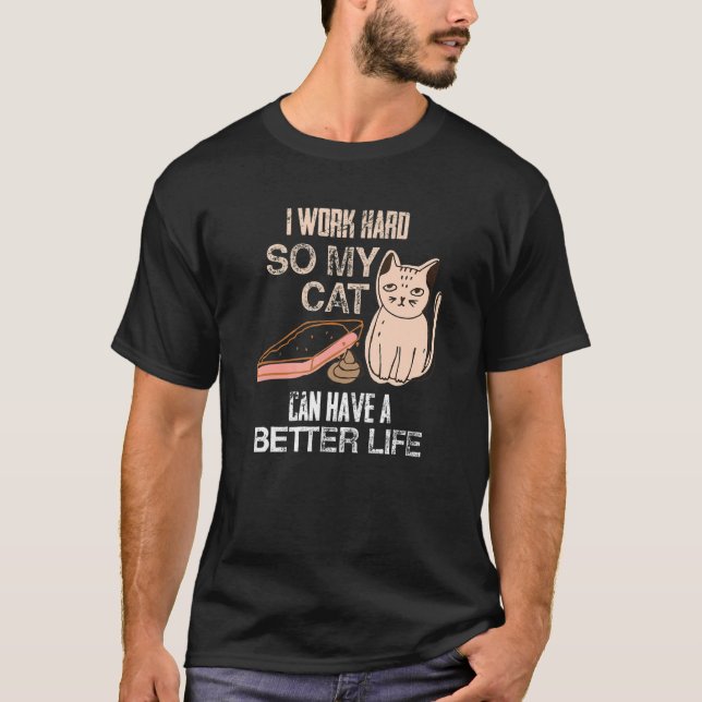 Cat  Cat Poop Litter Box Cleaning Up After Pets T-Shirt (Front)