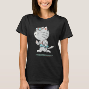 Cat Cat Running Kitten Pet Funny Animal Runner Ill T-Shirt