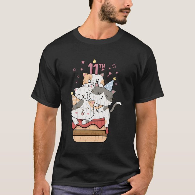 Cat Cats 11Th Pet Animals Owner T-Shirt (Front)