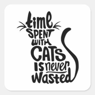 Cat Cats Animal Cat Lover Kitten Cute Funny Gift Square Sticker