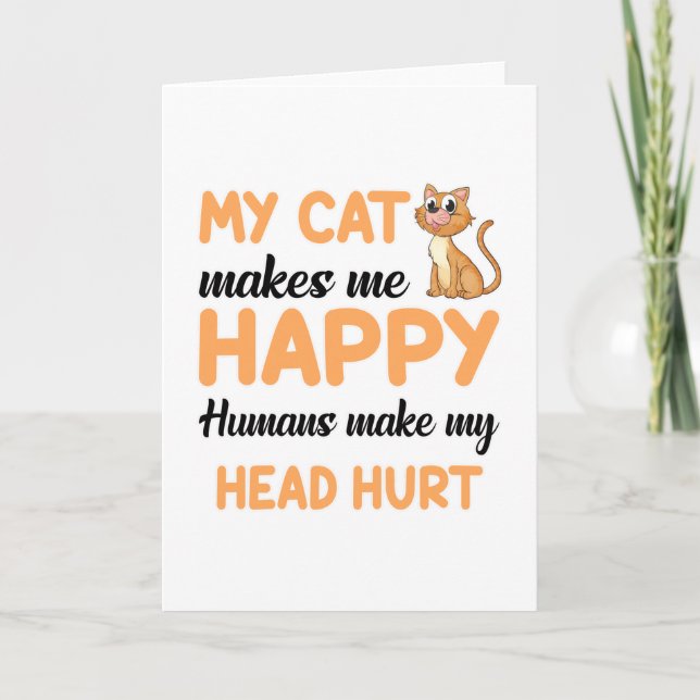 Cat Cats Cat Lover Pet Kitten Animal Funny Gift Card (Front)