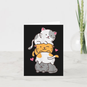Cat Cats Cute Kitty Pile Anime Kawaii Neko  Card