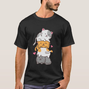 Cat Cats Cute Kitty Pile Anime Kawaii Neko  T-Shirt