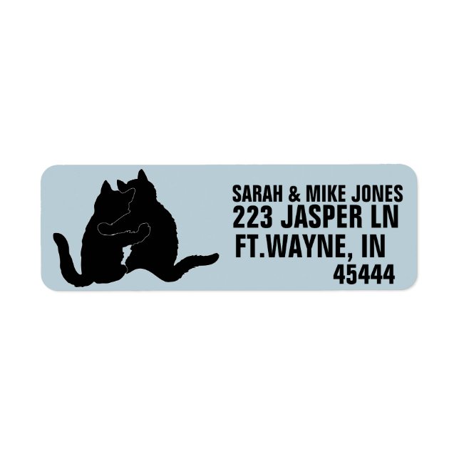 CAT CATS IN LOVE RETURN ADDRESS LABELS (Front)
