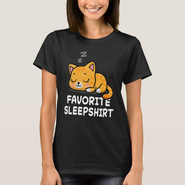 Cat Cats Nap Sleeping Sleep Pajama Pyjamas Nightgo T-Shirt (Front)