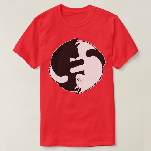 Cat Cats Yin Yang Ying Yang  Gift 10 T-Shirt (Design Front)