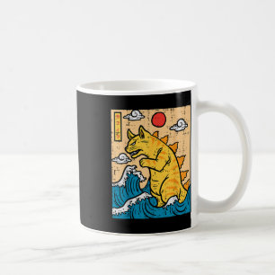 Cat Catzilla Funny Japanese Wave Art Men Women Kid Coffee Mug