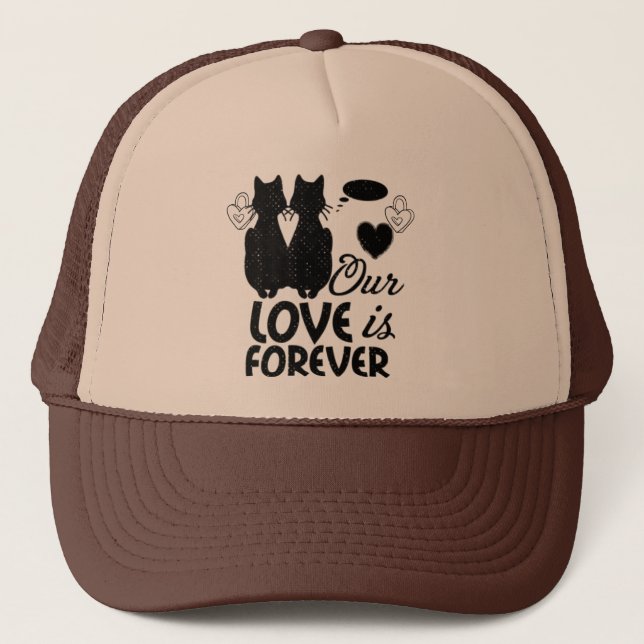 cat celebrating Valentine's Day. Trucker Hat (Front)